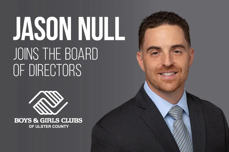 Attorney Jason Null announcing his appointment to the Boys and Girls Club of Ulster County Board of Directors.
